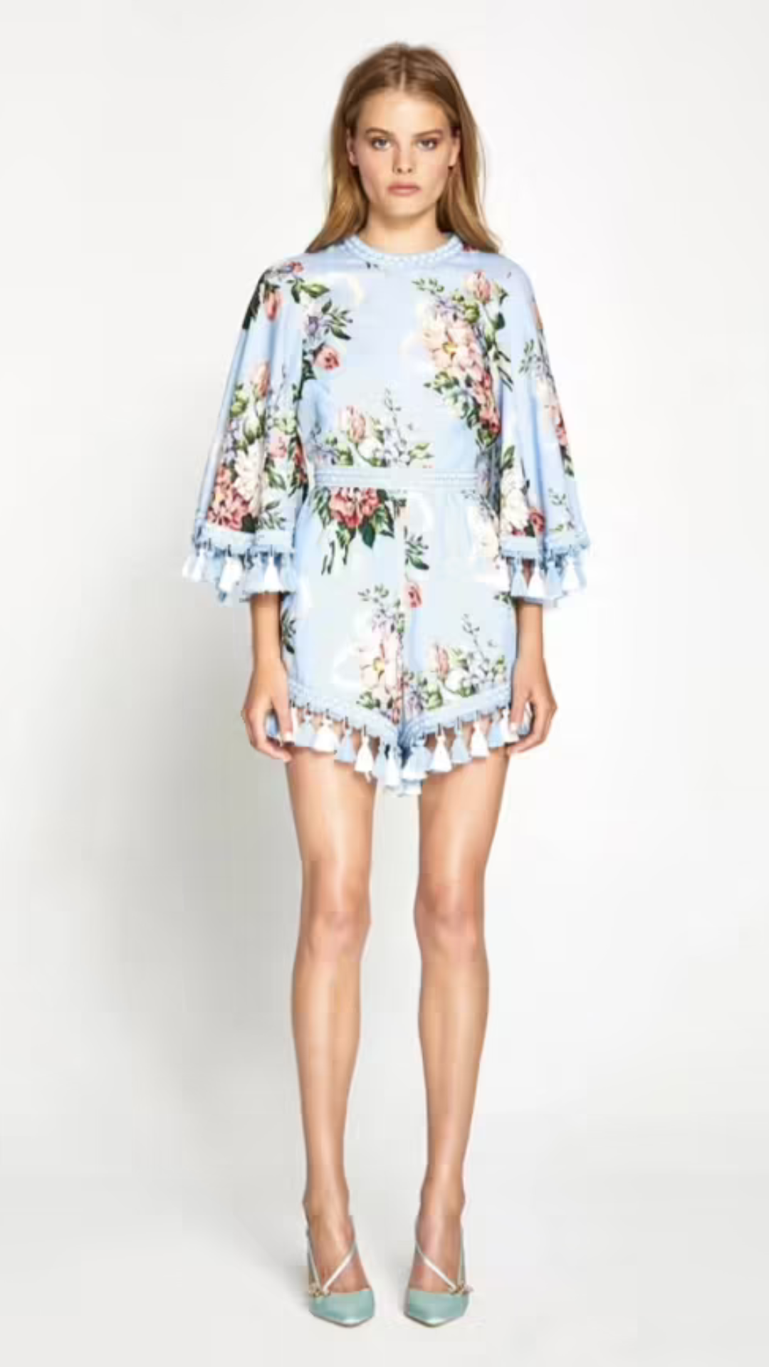 Alice McCall - Magic Moment Playsuit Dove Blue Floral