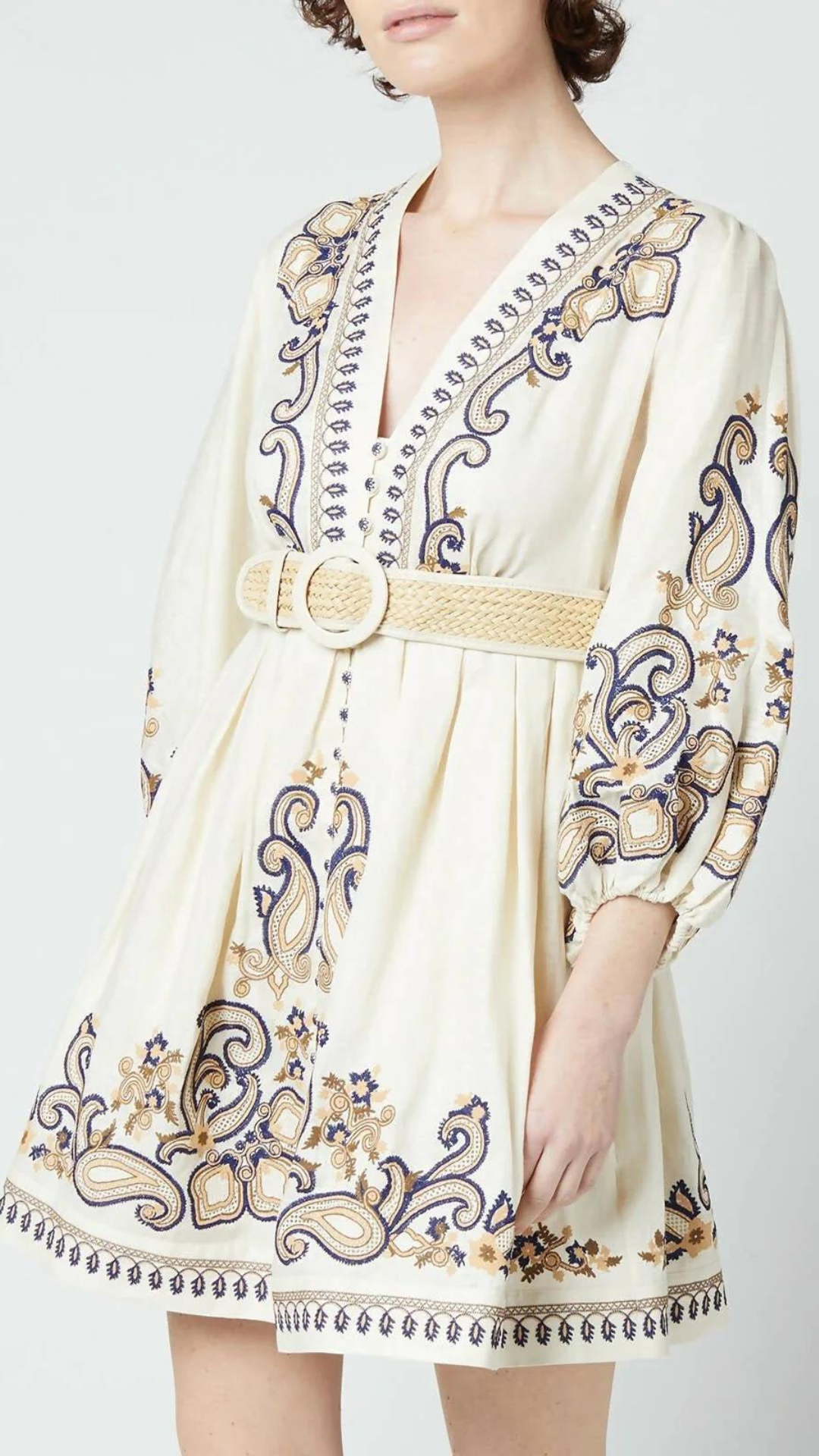 zimmermann aliane embroidered dress Zimmermann | Dresses | Zimmermann Aliane Embroidered Short Dress Ivory White 3d Floral Puff Sleeve Mini