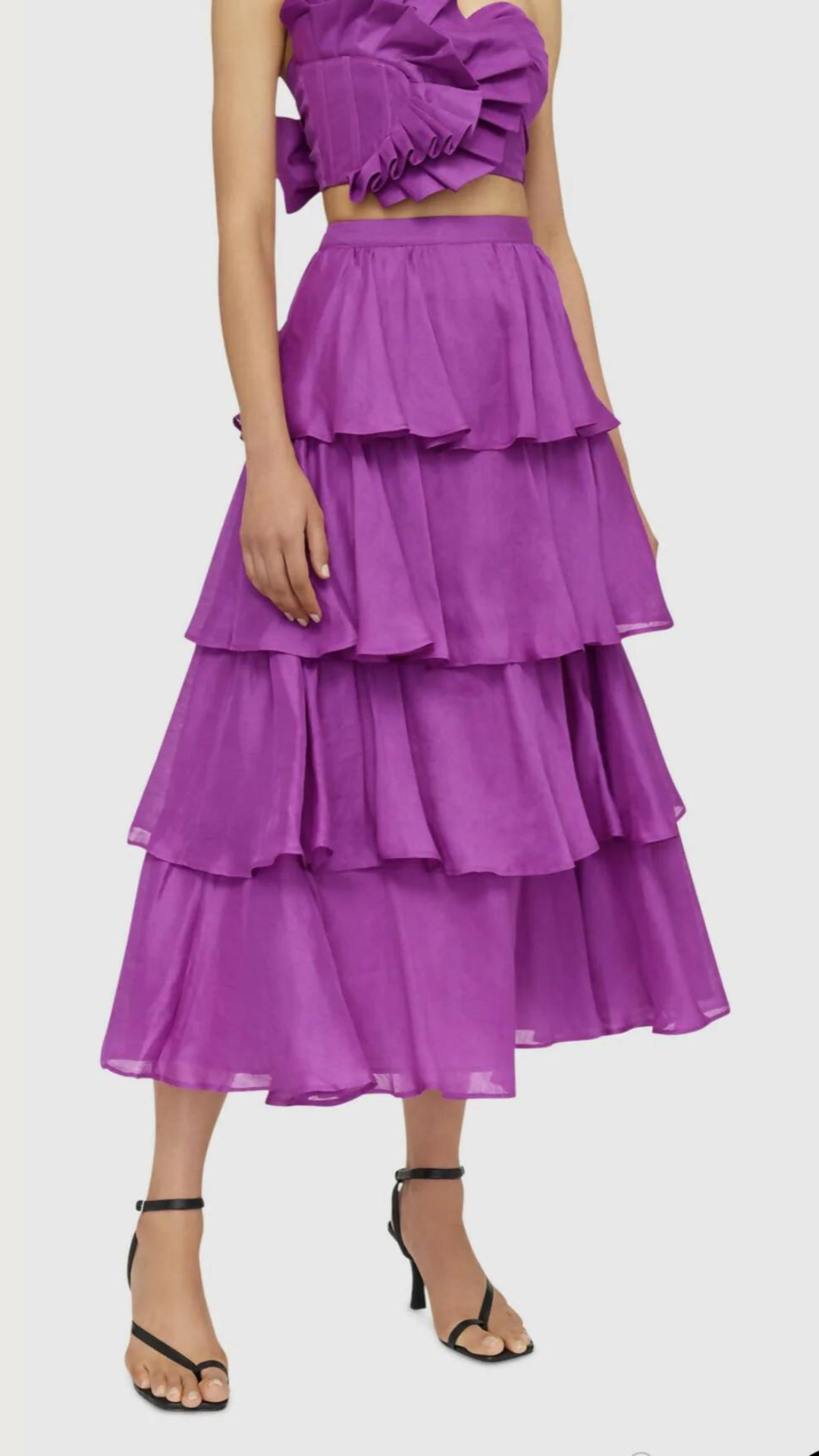 Leo Lin - Violet Wrap Bustier & Tiered Skirt