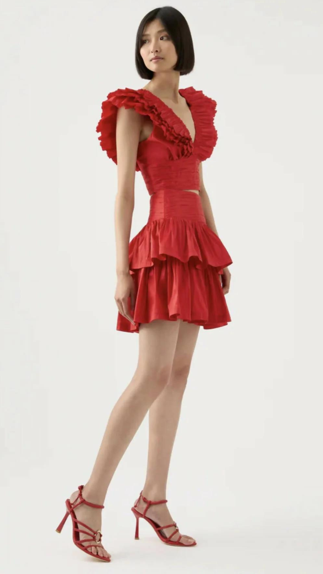 Aje - Rhythmic Frill Bodice & Tiered Mini Dress