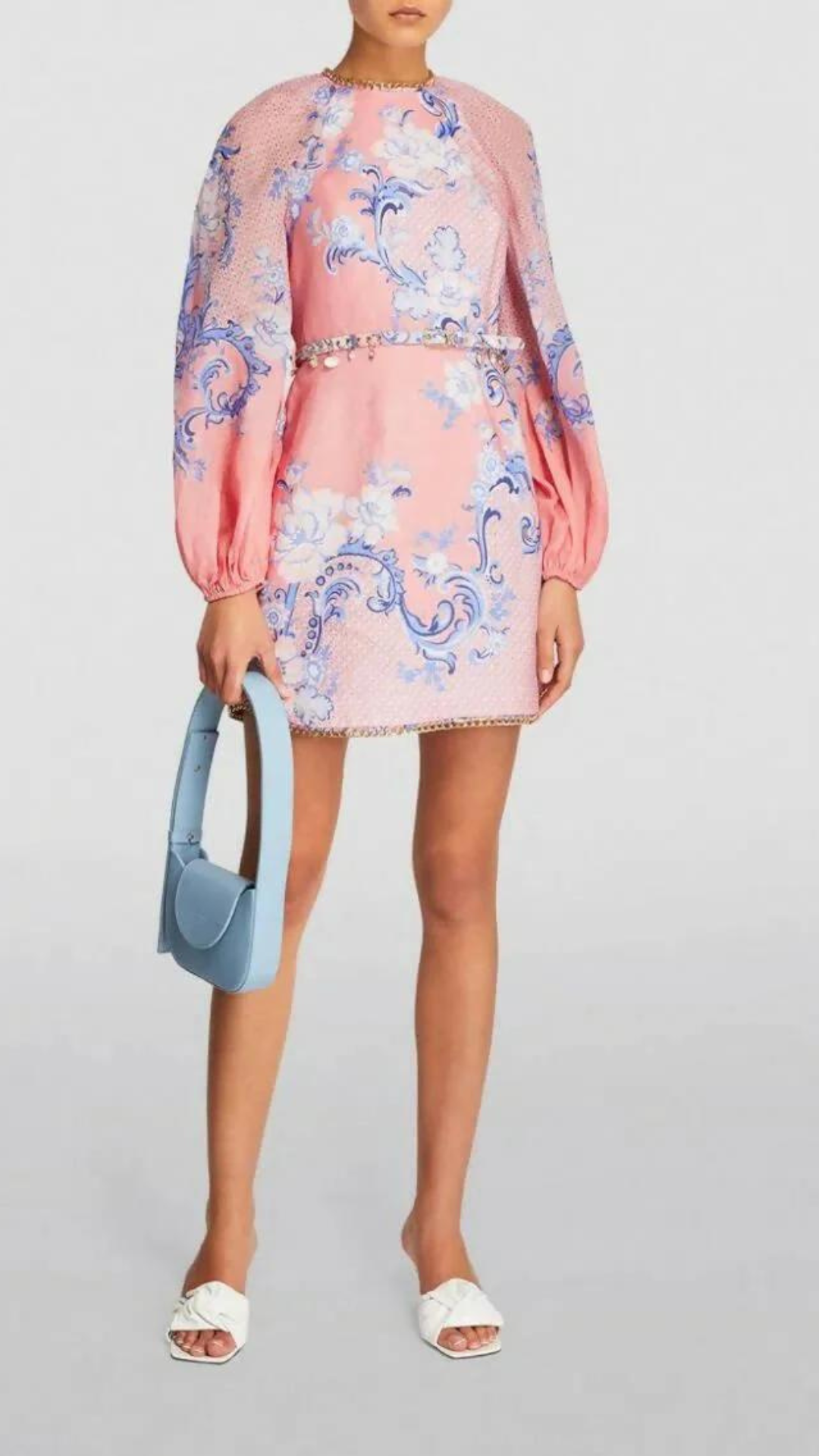 Zimmermann - Postcard Mini Dress Swirl Floral Coral