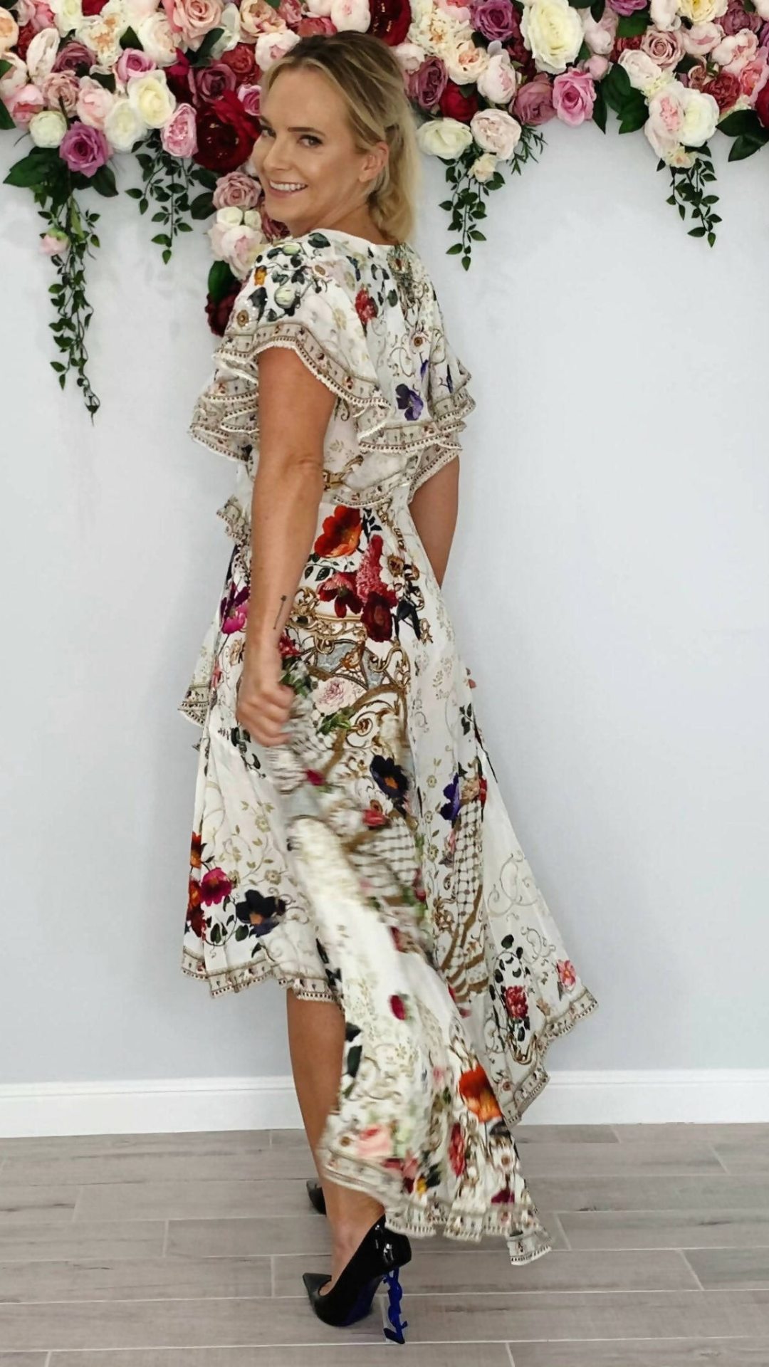 Camilla - Frill Sleeve Long Dress - Fairy Godmother