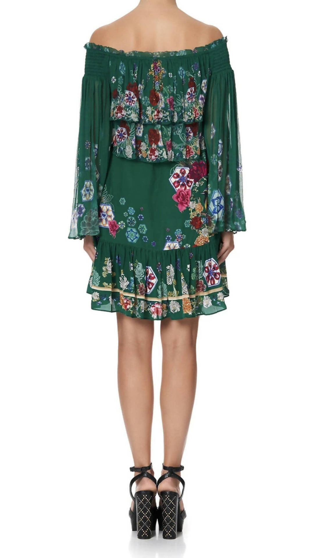 Camilla - Tiered Ruffle Dress - Emeralds Orbit