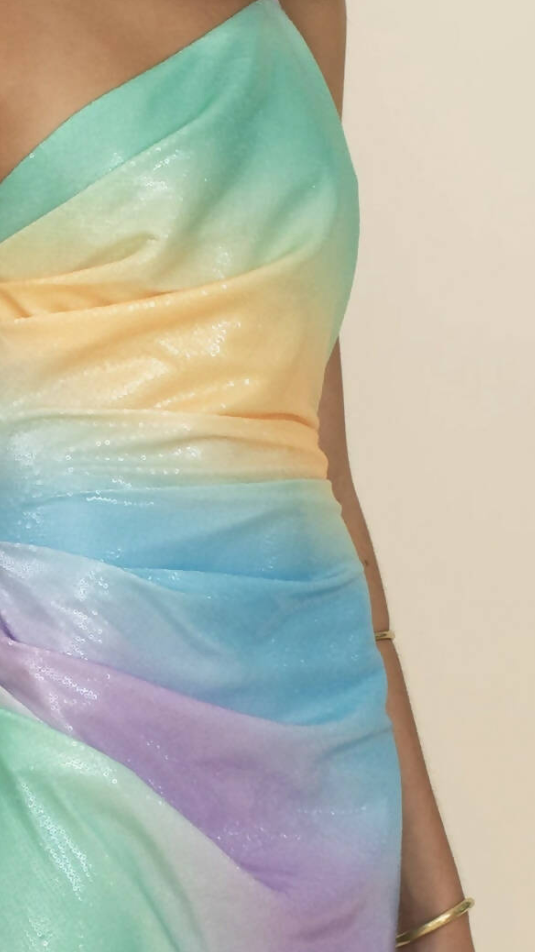 Suboo - Ombre One Shoulder Split Maxi Dress