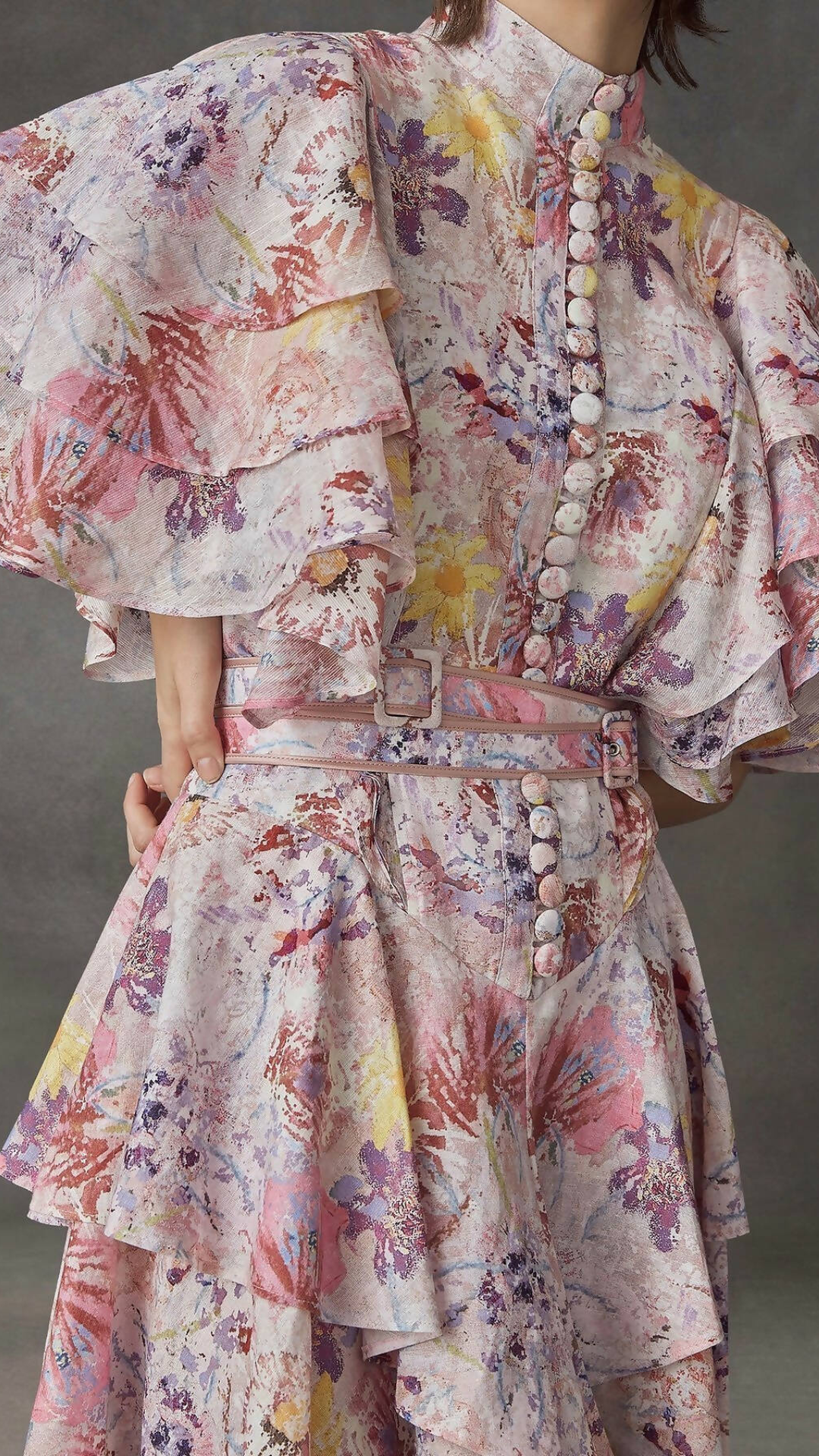 Leo Lin - Euphoria Cotton Linen Ruffled Mini Dress