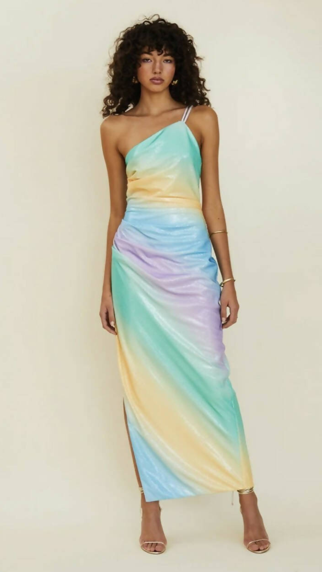Suboo - Ombre One Shoulder Split Maxi Dress