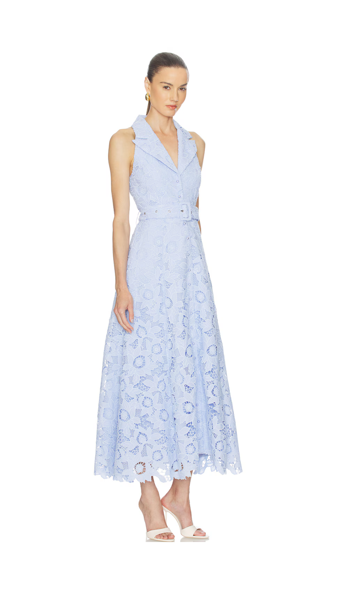 Elliatt - Lacy Collared Maxi Dress