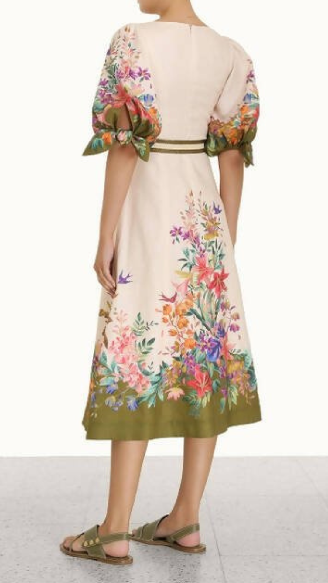 Zimmermann - Tropicana Tie Sleeve Midi Dress