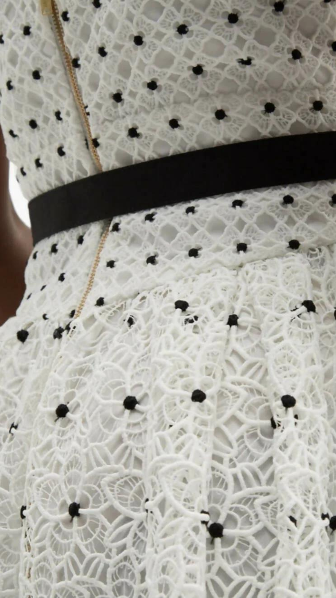 Self Portrait - Polka-Dot and Floral Lace Midi Dress