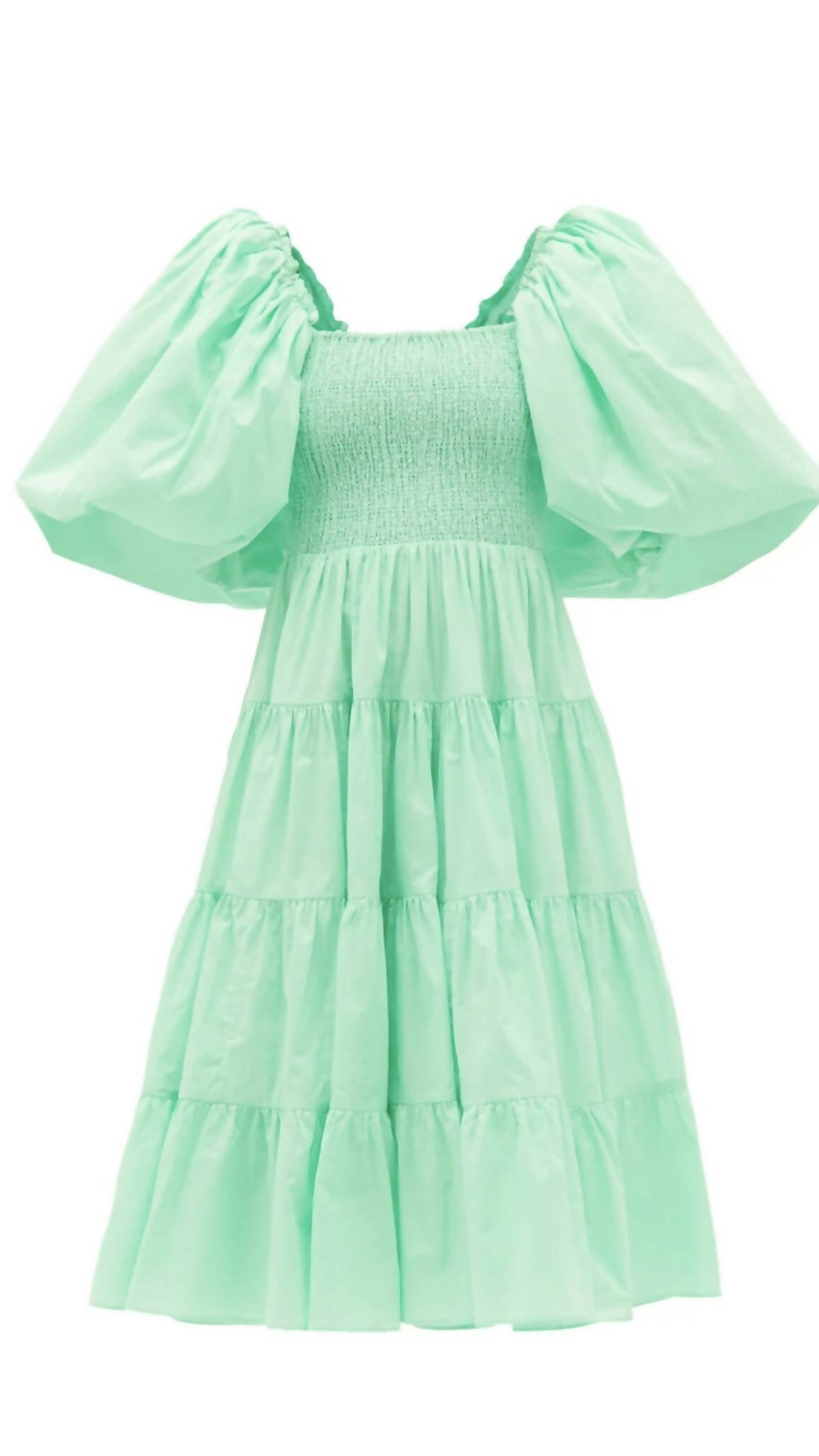 Aje - Cherished Puff Sleeve Midi Dress - Mint Green