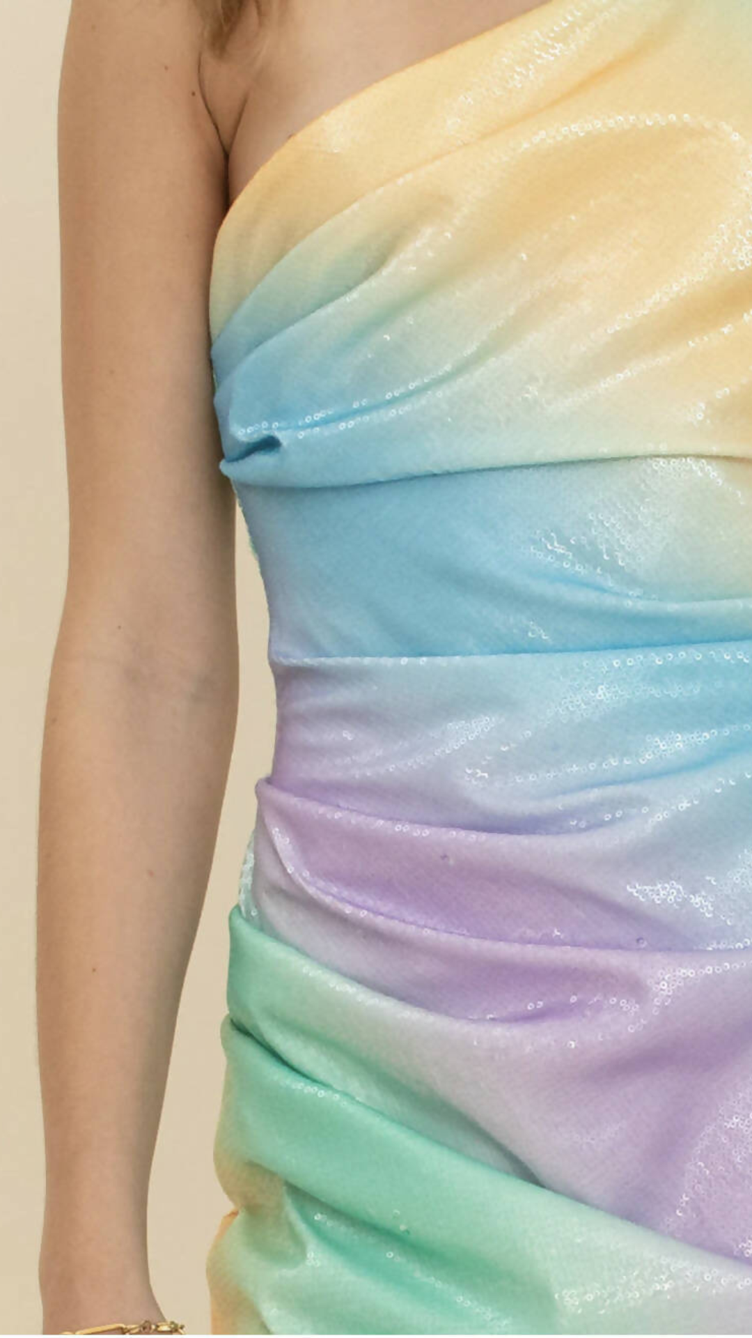 Suboo - Ombre One Shoulder Mini Dress