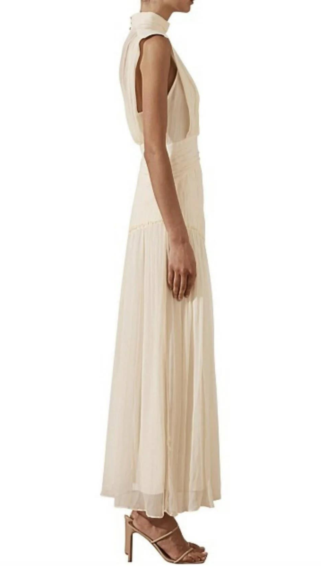 Shona Joy - Clemence High Neck Midi Dress - Cream