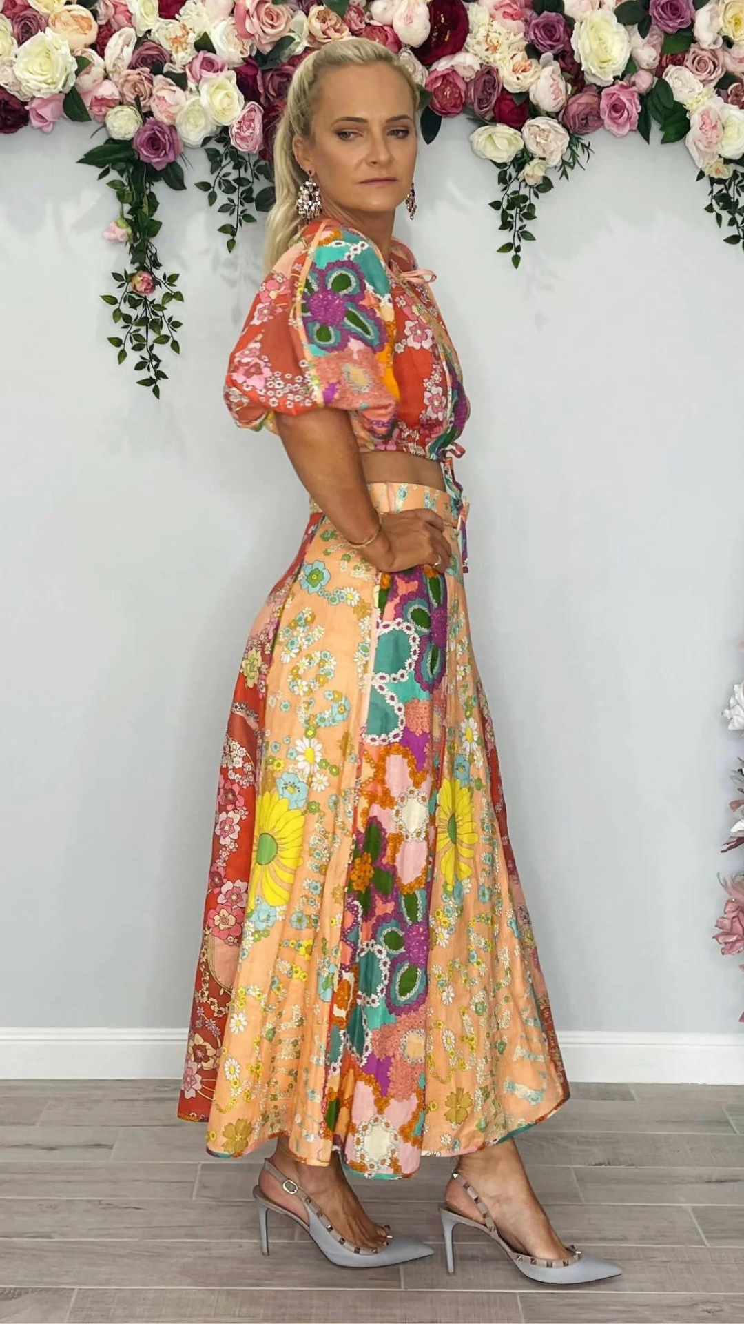 Zimmermann - Lola Panelled Crop & Skirt Set Floral-print Multicolor
