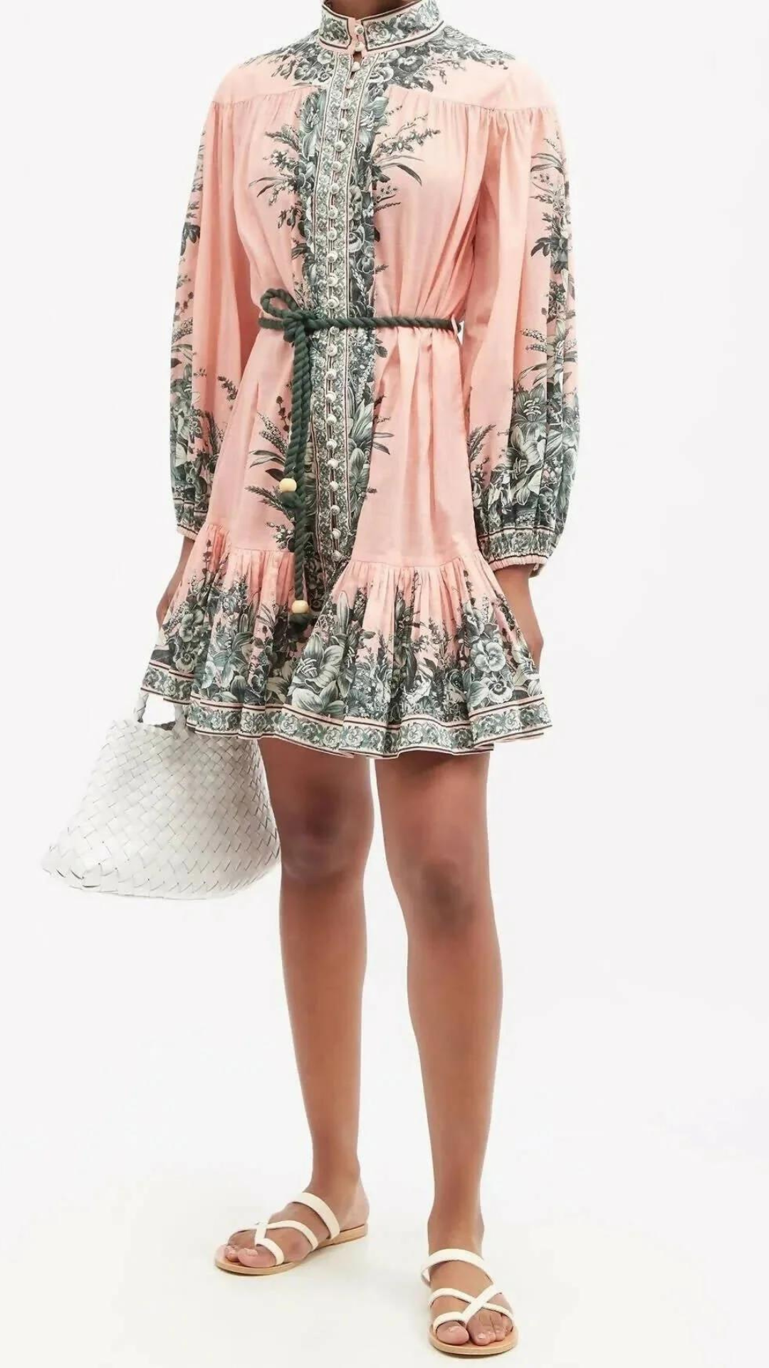 Zimmermann - Moonshine Drop Waist Mini Dress