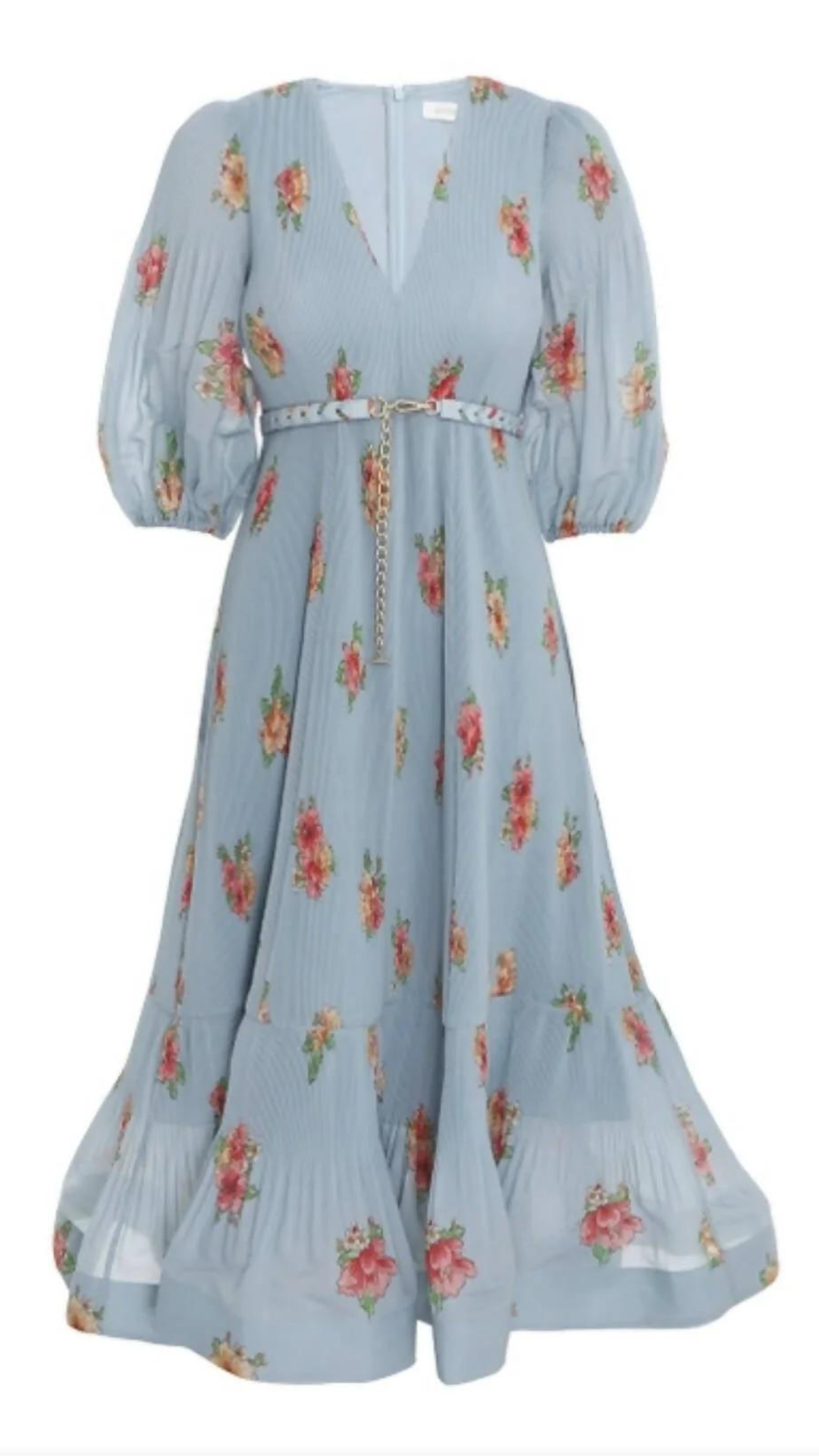 Zimmermann - Pleated Midi Dress - Blue Floral