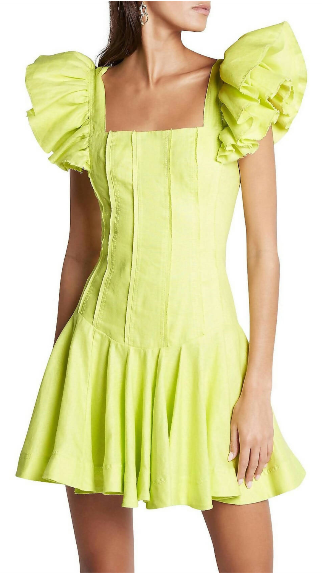 Aje - Breathless Frill Sleeve Mini Dress