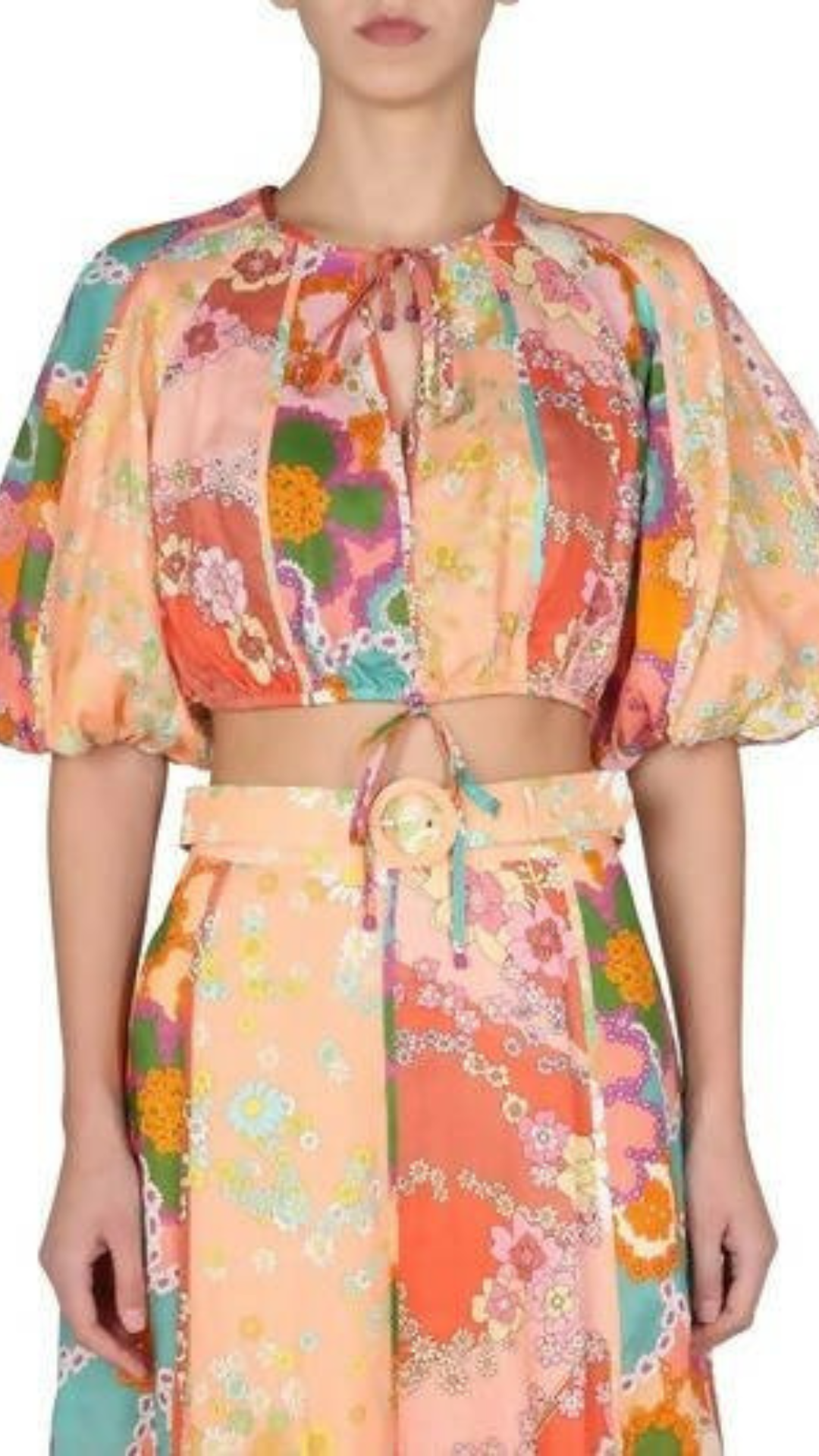Zimmermann - Lola Panelled Crop & Skirt Set Floral-print Multicolor