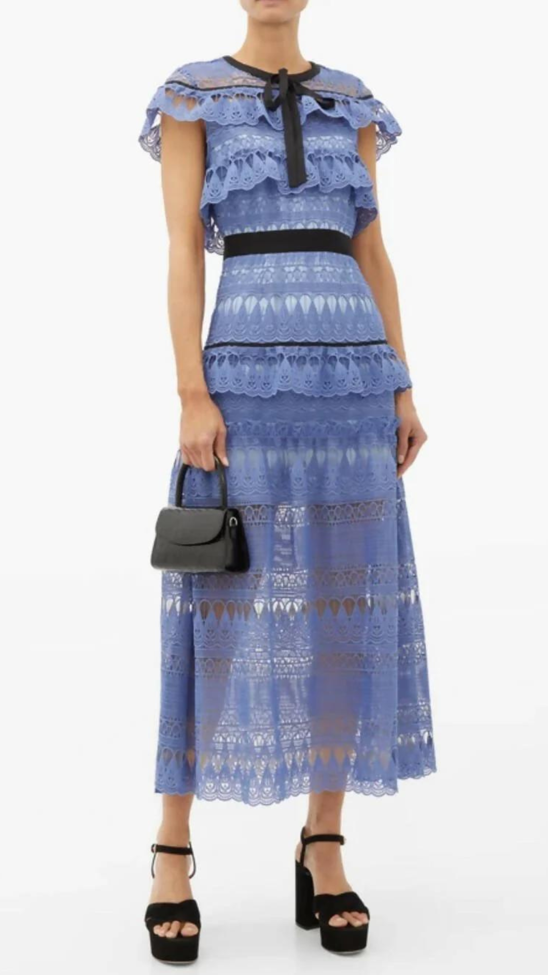 Self Portrait - Daphne Tiered Guipure-Lace Midi Dress