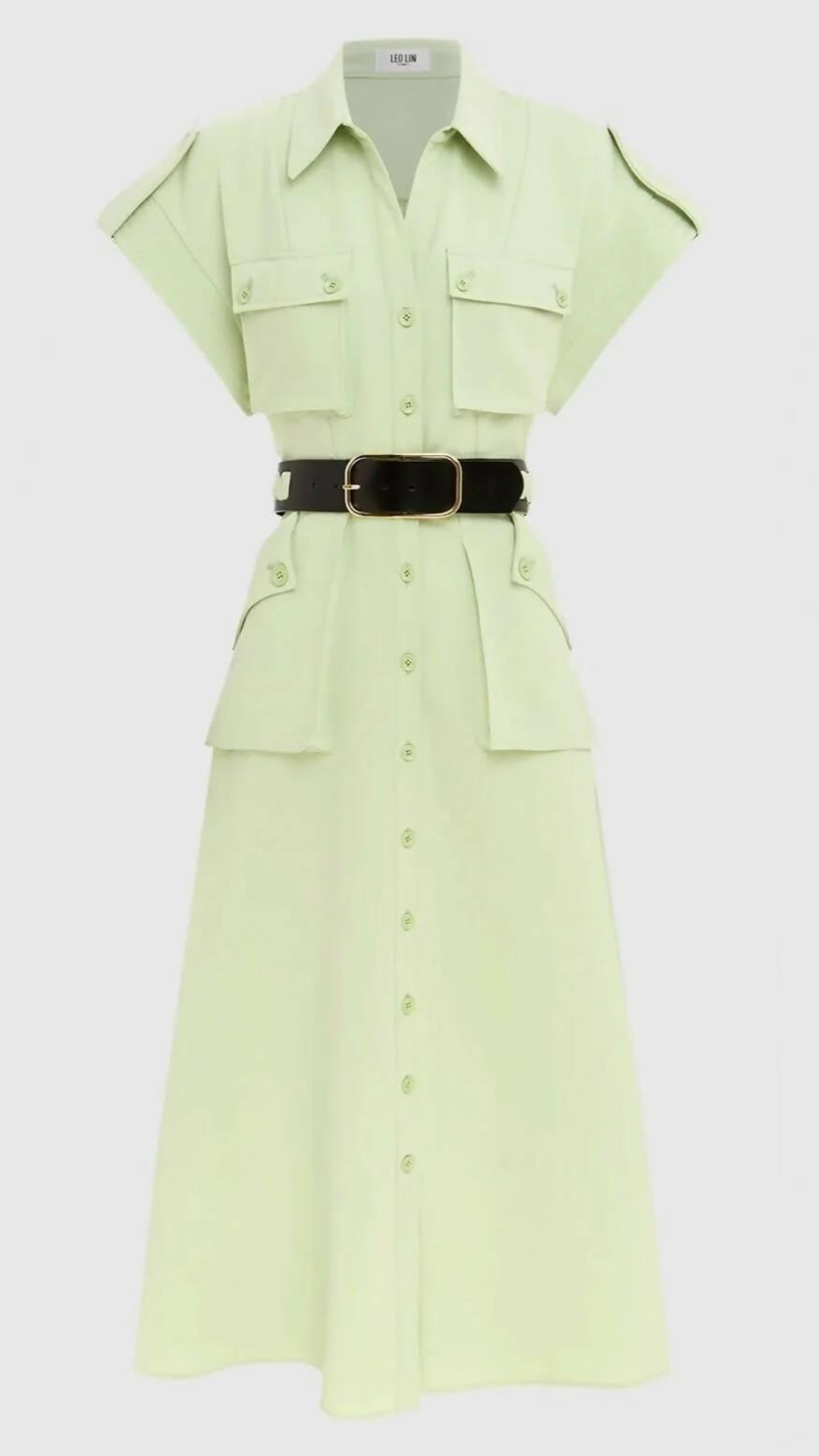 Leo Lin - Audrey Pocket Shirt Midi Dress