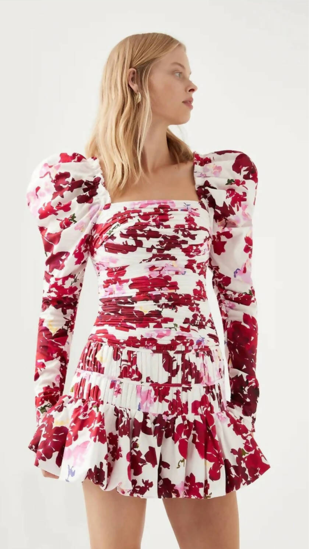 Aje - Marlene Roses Ruched Top & La Vie Bubble Mini Skirt