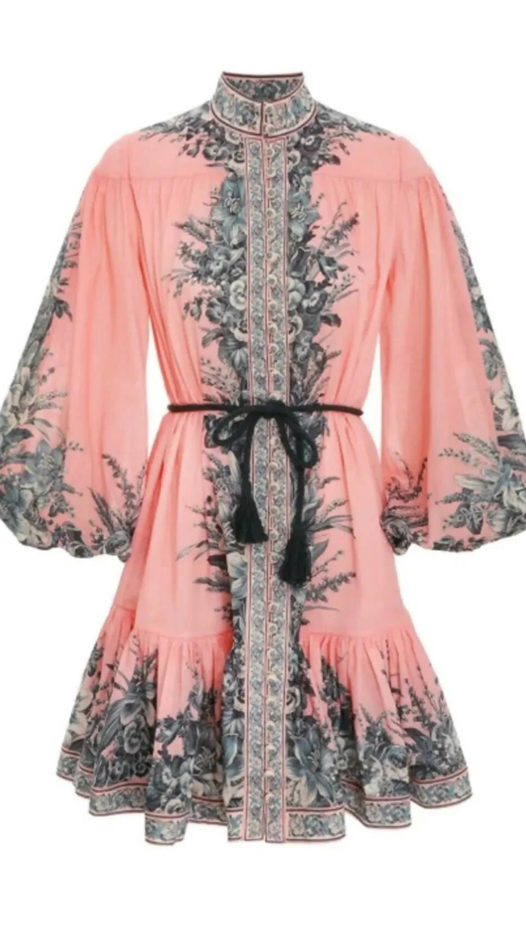 Zimmermann - Moonshine Drop Waist Mini Dress