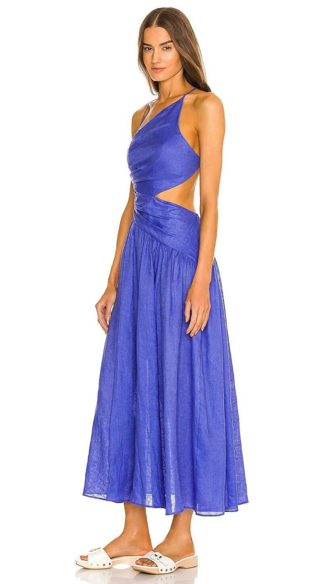 Zimmermann - Asymmetric Midi Dress - Electric Blue