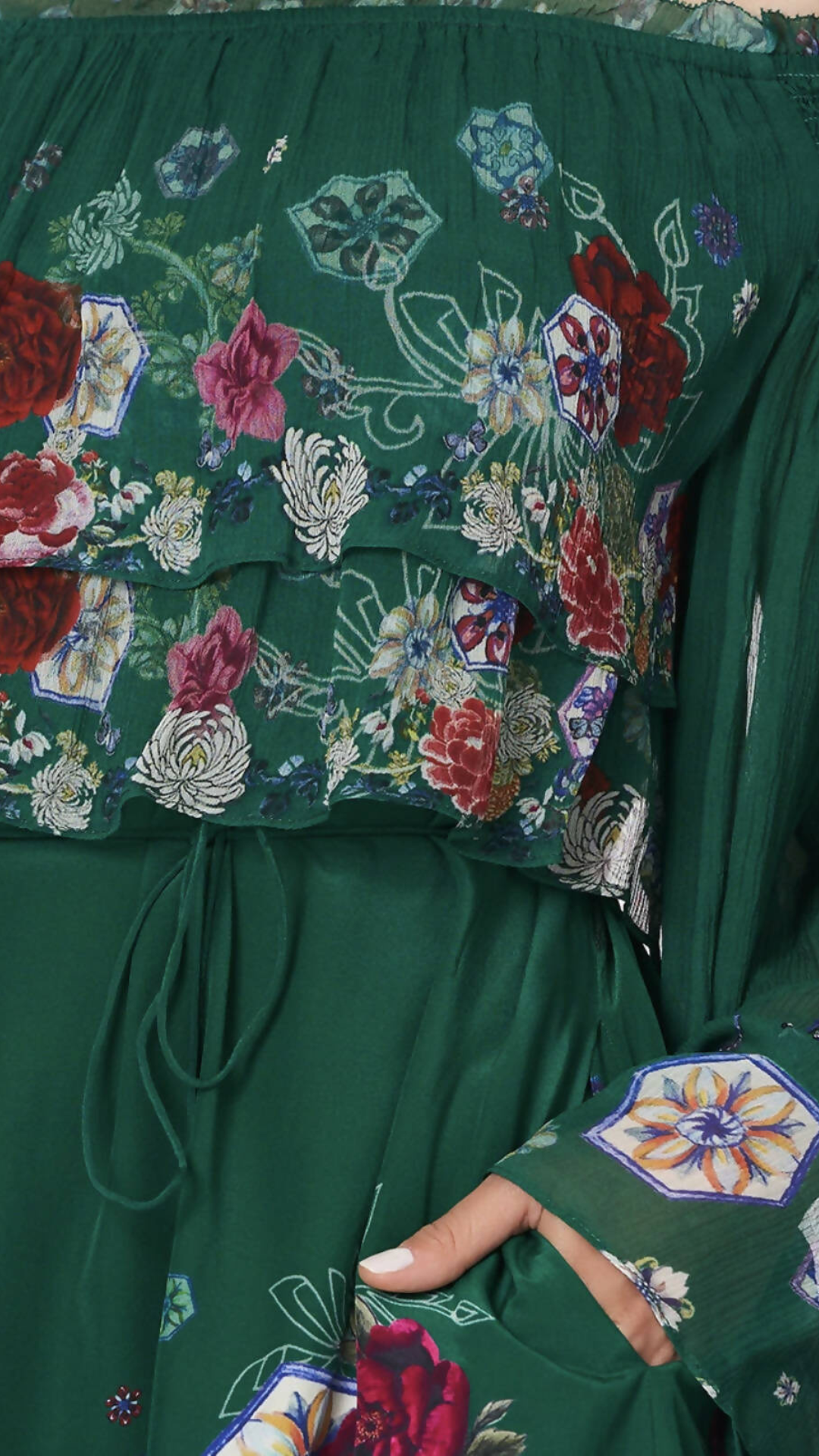 Camilla - Tiered Ruffle Dress - Emeralds Orbit