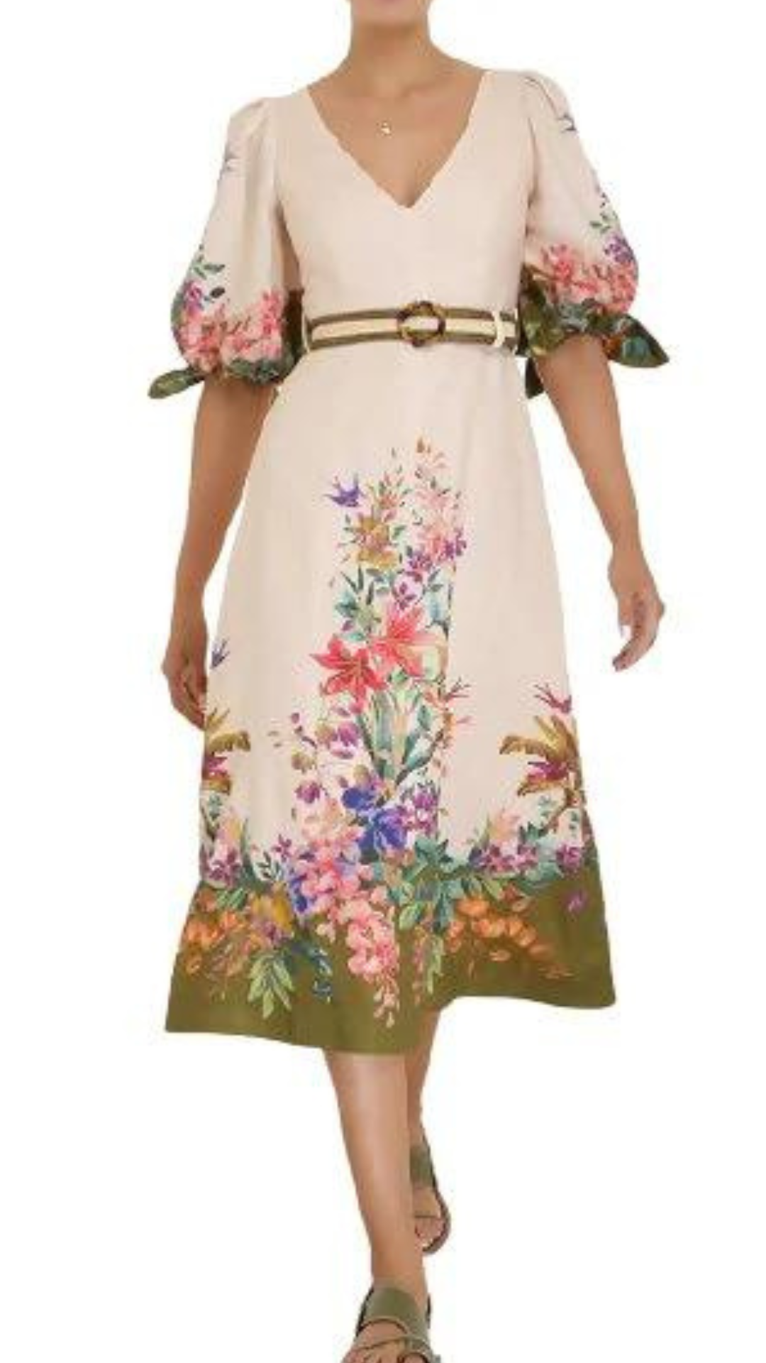 zimmermann tropicana midi dress NWT Zimmermann Tropicana Linen Midi Dress size AU 2 (US 6-8)