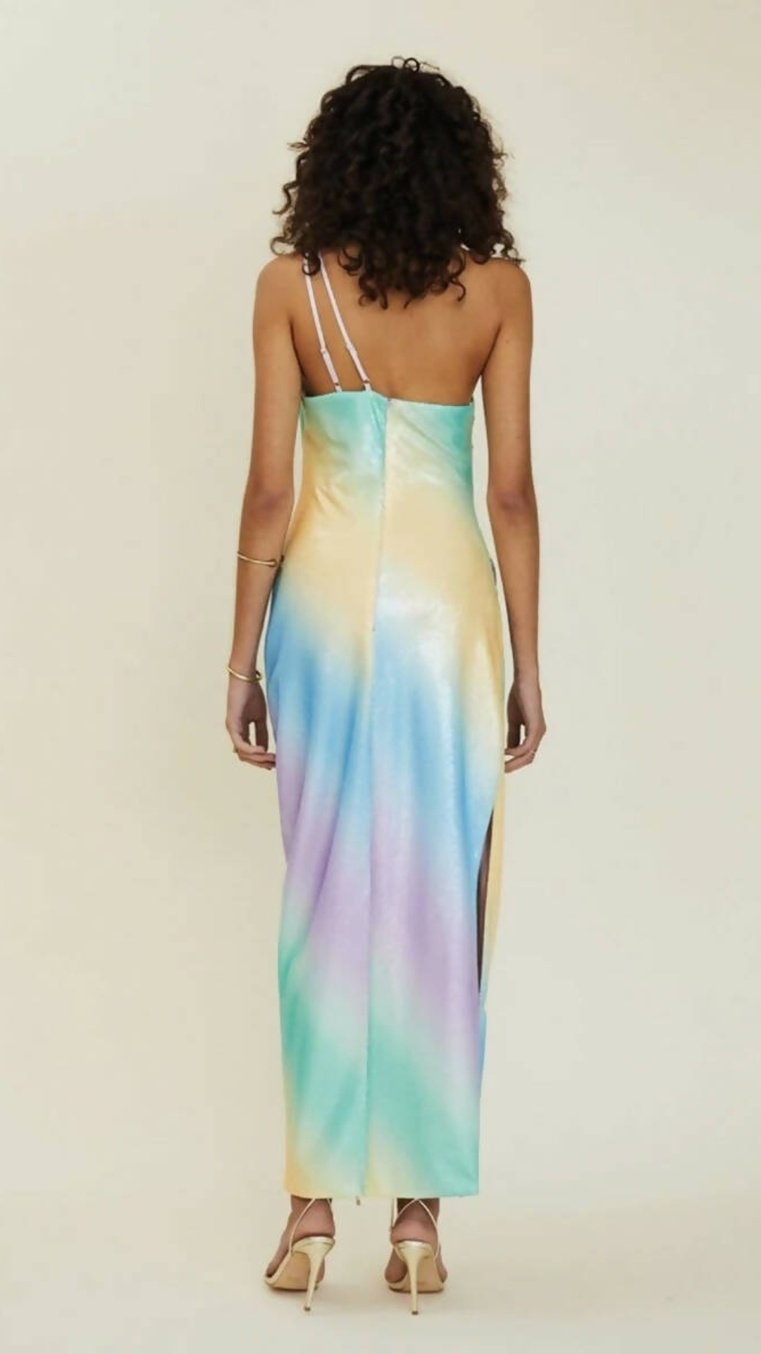 Suboo - Ombre One Shoulder Split Maxi Dress