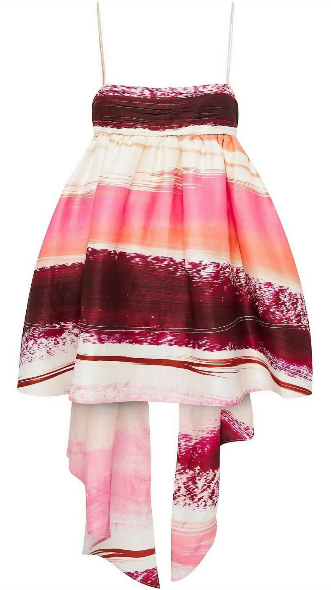 Aje - Kasbah Sunset Stripe Ruched Bow back Mini Dress