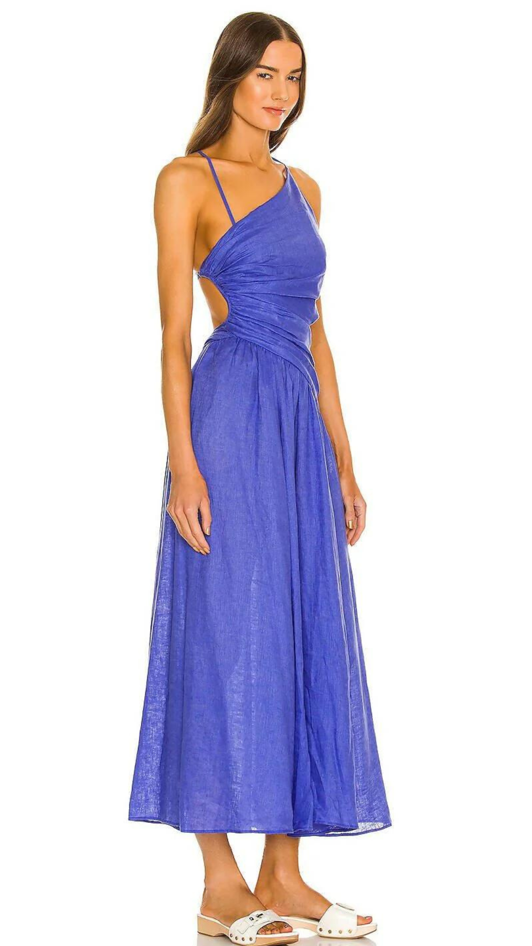 Zimmermann - Asymmetric Midi Dress - Electric Blue