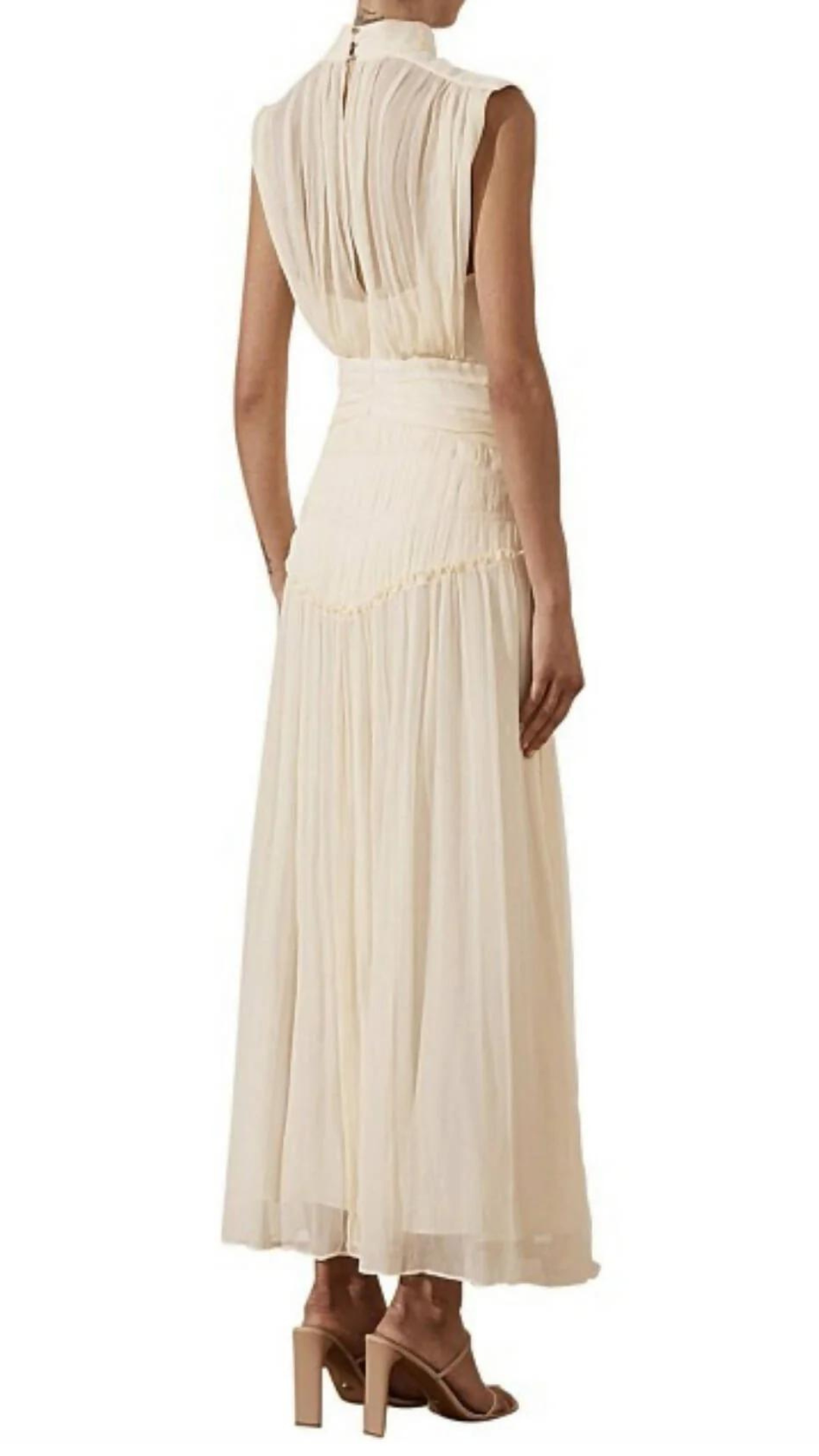 Shona Joy - Clemence High Neck Midi Dress - Cream