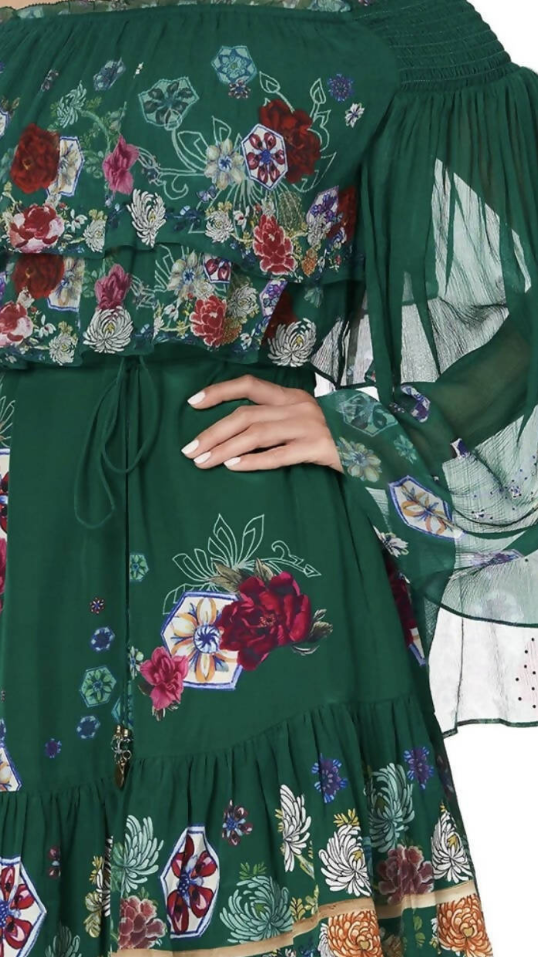 Camilla - Tiered Ruffle Dress - Emeralds Orbit