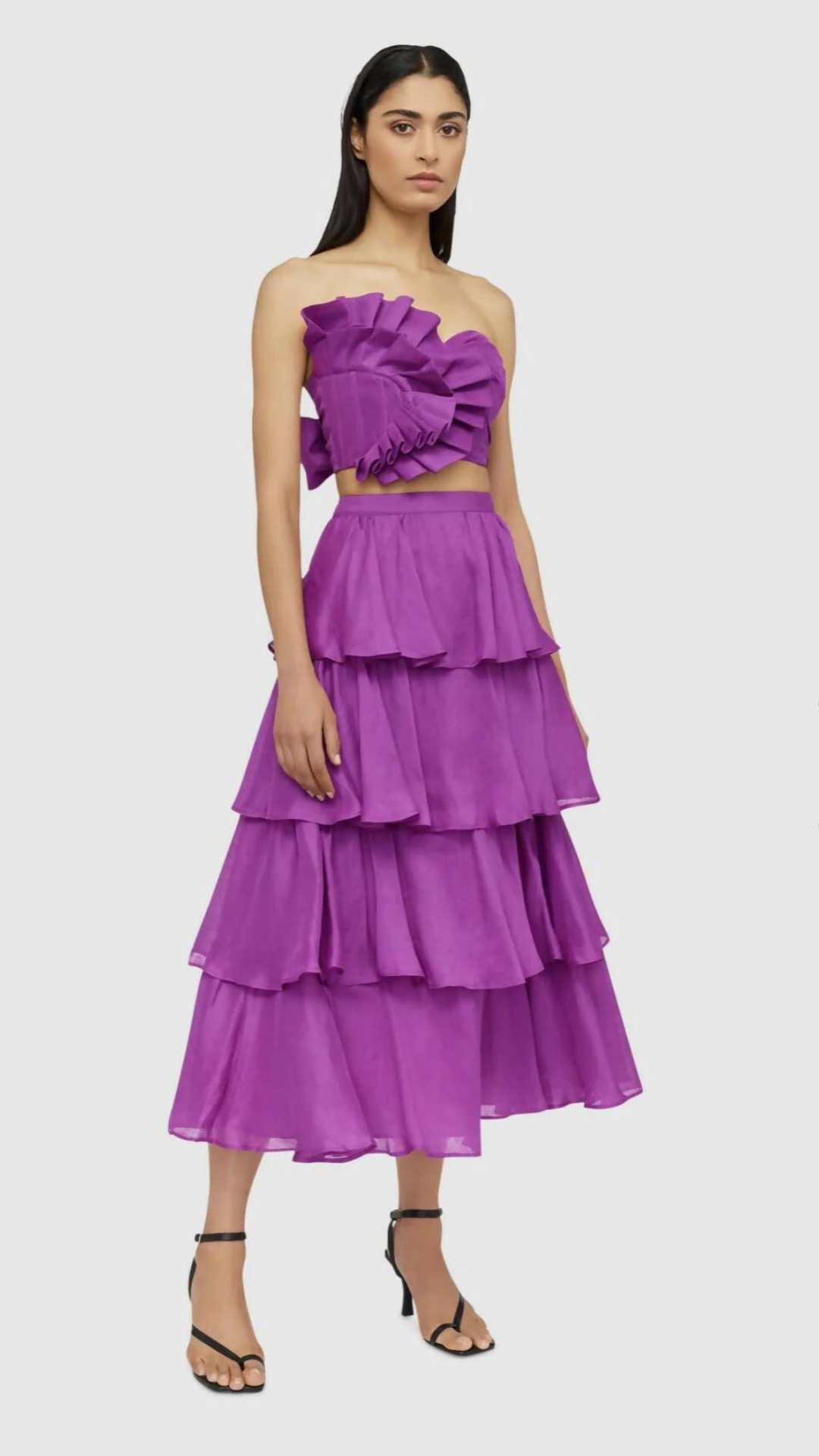 Leo Lin - Violet Wrap Bustier & Tiered Skirt