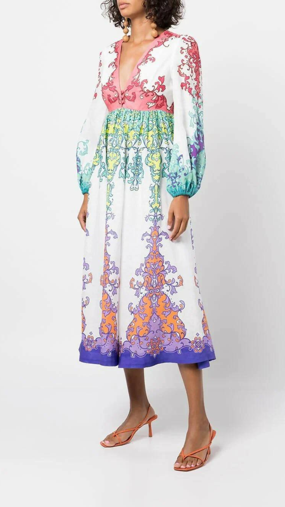 Zimmermann - Nina Plunge Midi Dress