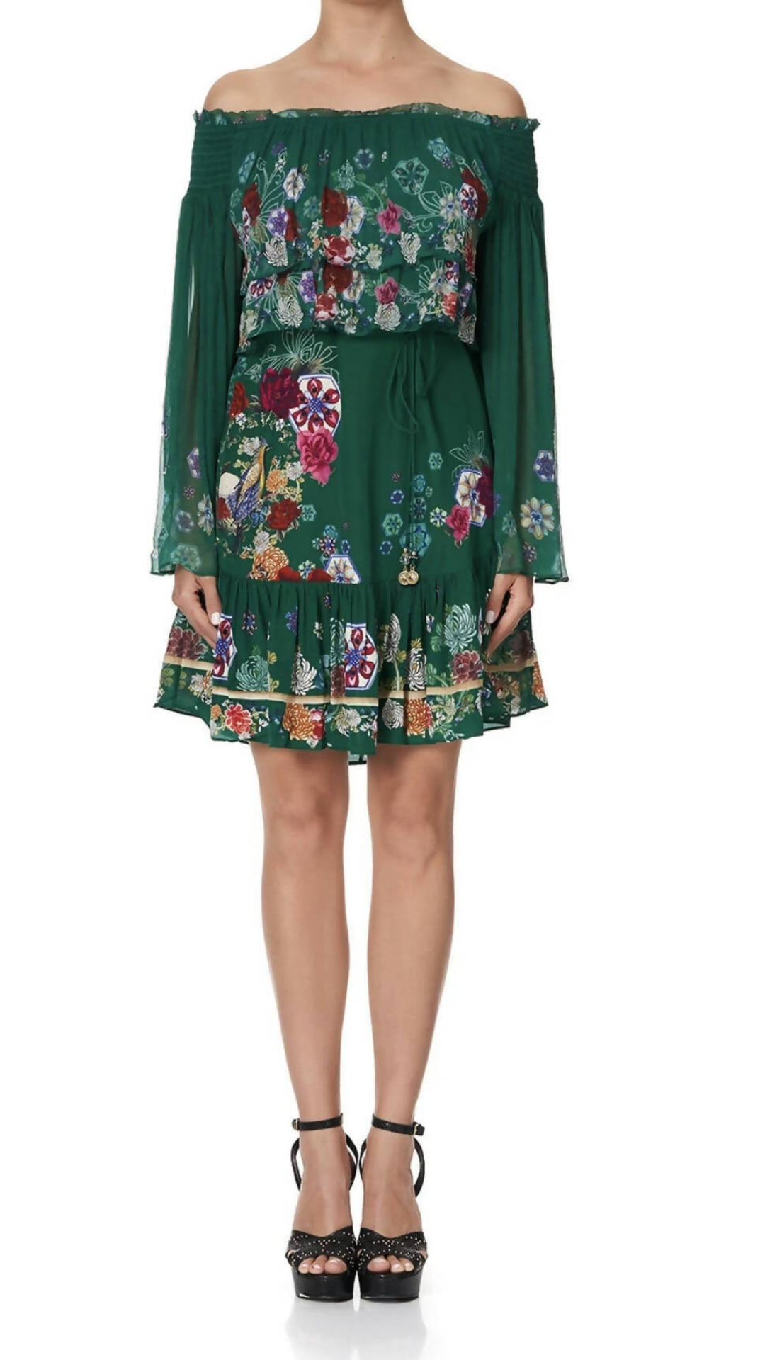 Camilla - Tiered Ruffle Dress - Emeralds Orbit