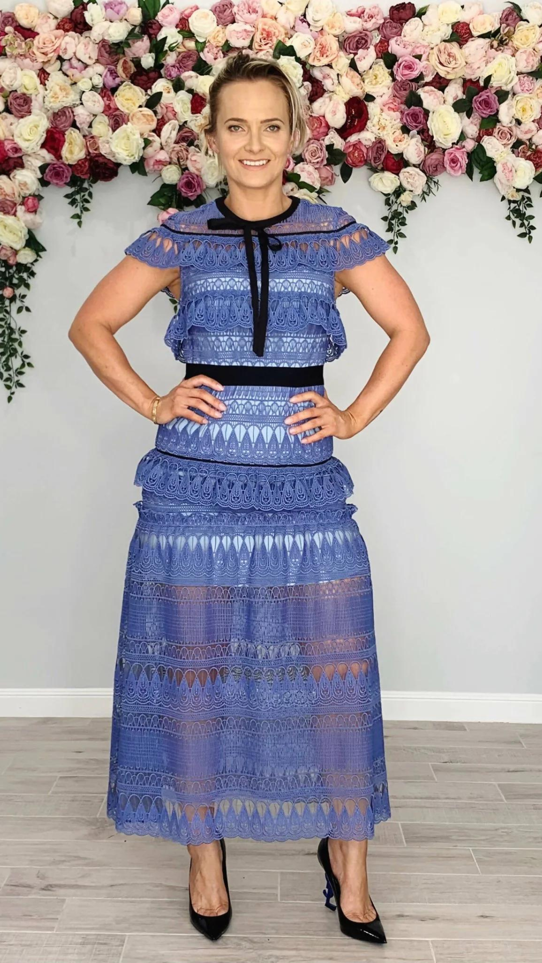 Self Portrait - Daphne Tiered Guipure-Lace Midi Dress