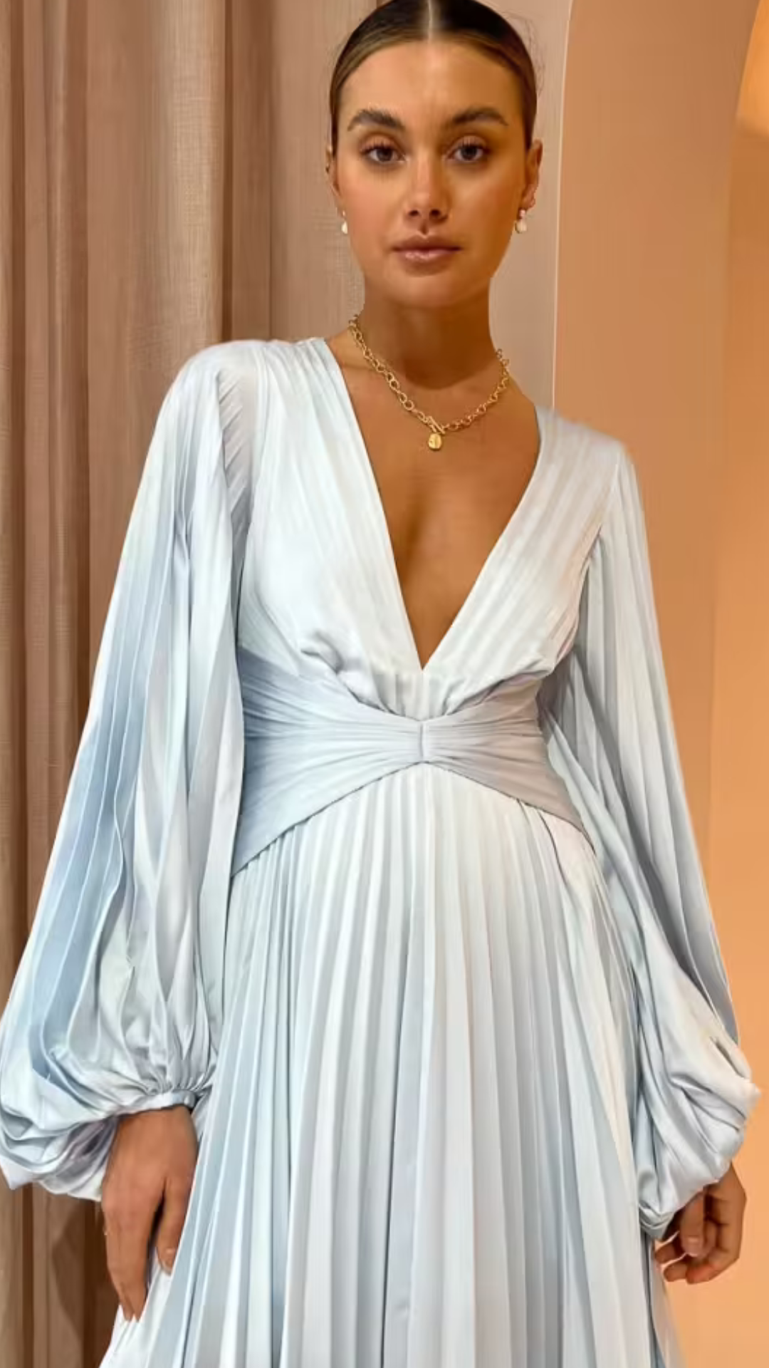 Acler - Palms Midi Dress - Sky Blue