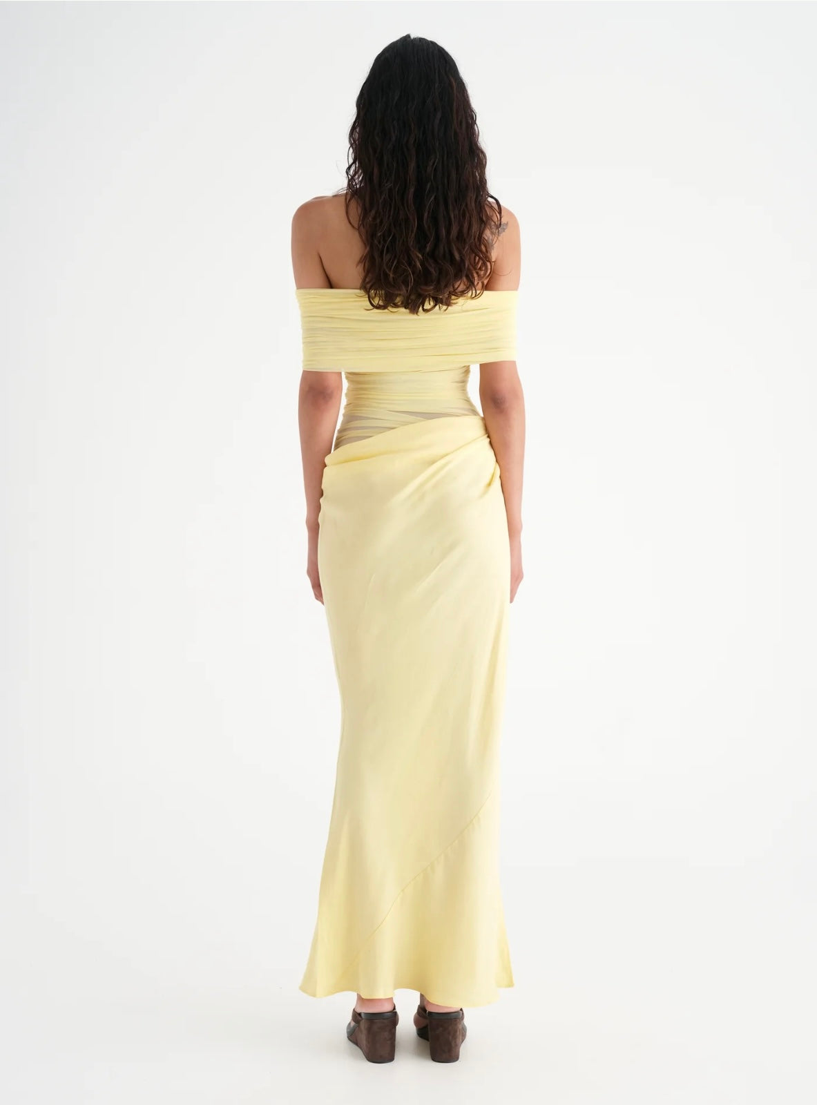 Benni - Nico Off Shoulder Maxi Dress in Butter