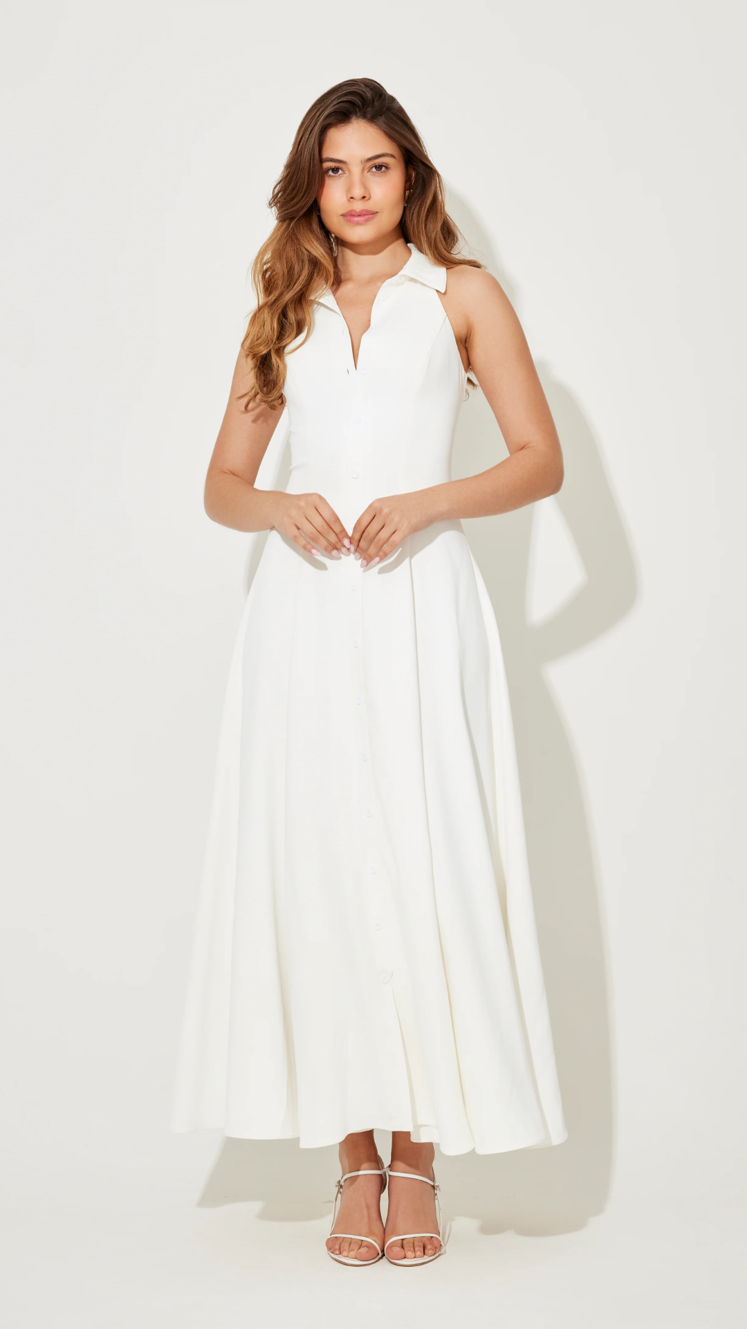 Odd Muse - Flowy Collar Maxi Dress