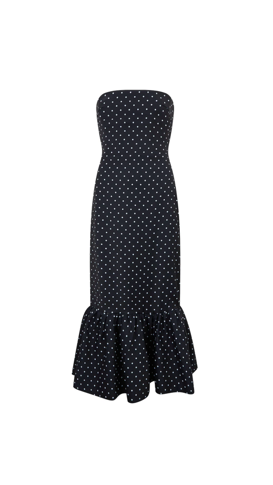 Odd Muse - Strapless Peplum Midi Dress