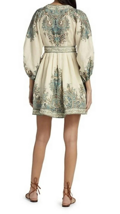 Zimmermann - Brighton Paisley Mini Dress -Turquiose Paisley