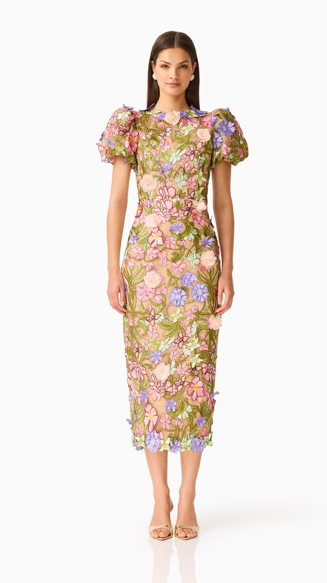 Elliatt - Fiora Puff Sleeve Midi Dress
