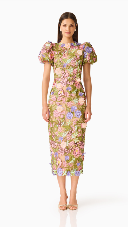 Elliatt - Fiora Puff Sleeve Midi Dress