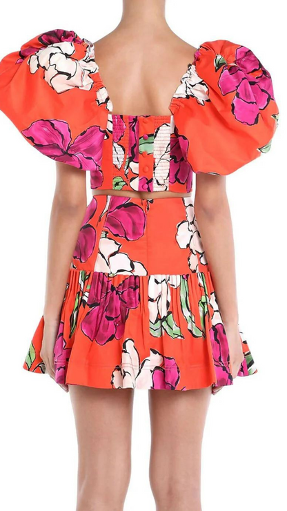 Aje - Marcel Puff Sleeve Bodice & Niki Pleated Mini Skirt