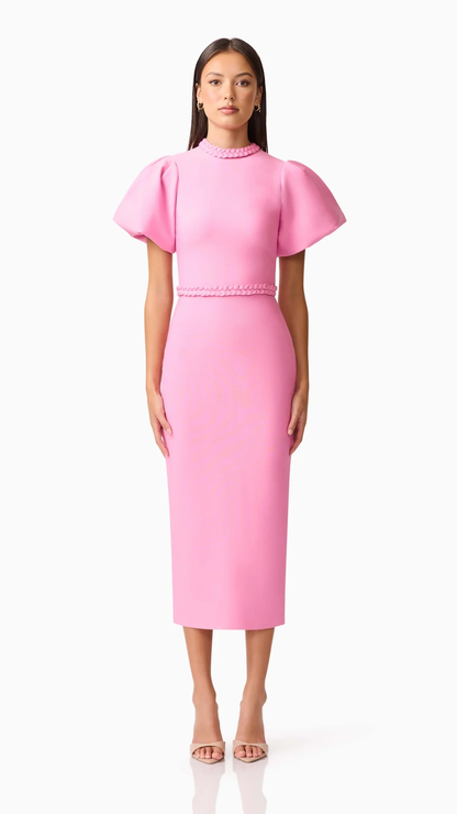 Elliatt - Coralene Puff Sleeve Midi Dress