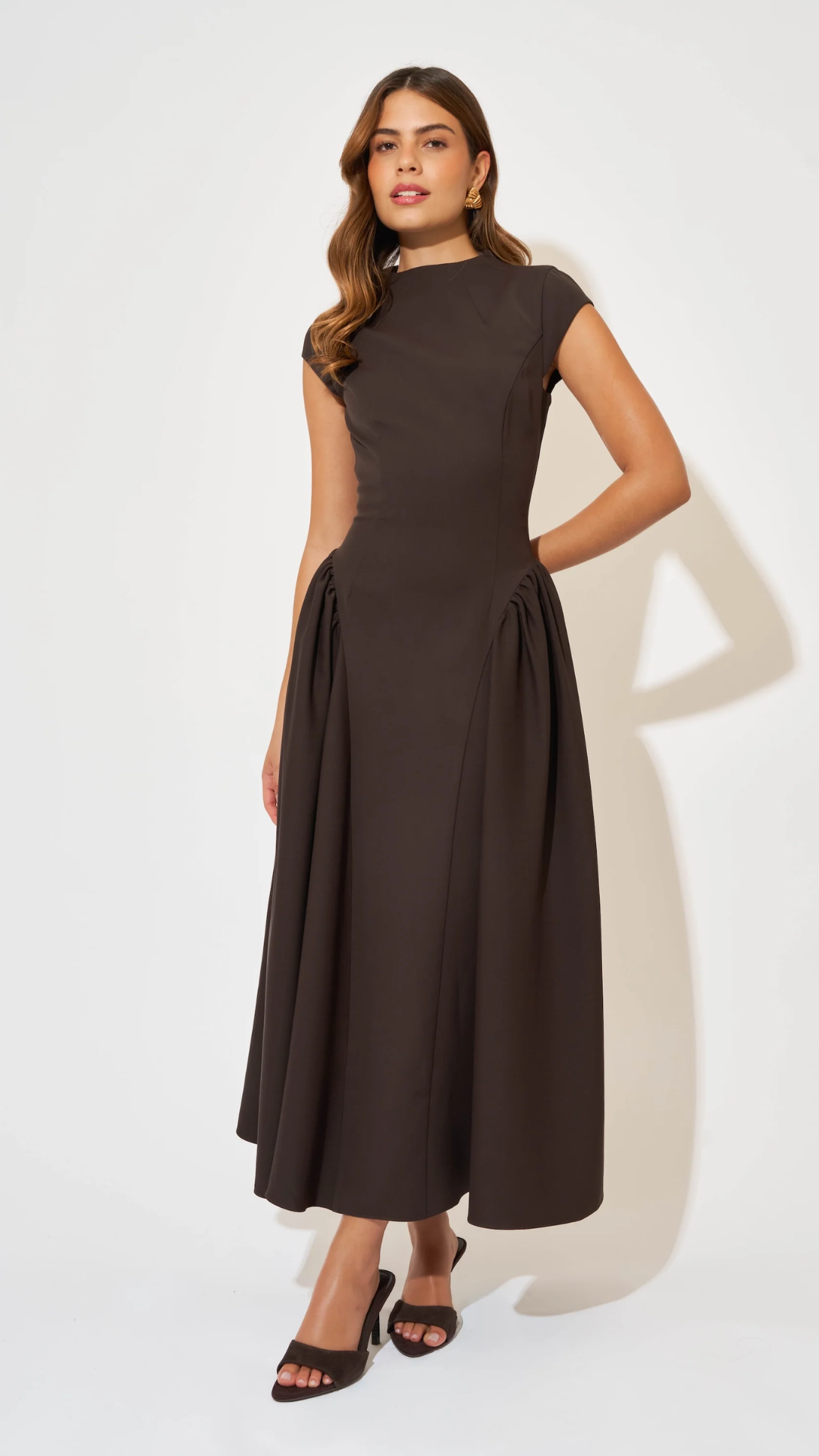 Odd Muse - Cap Sleeve Midi Dress