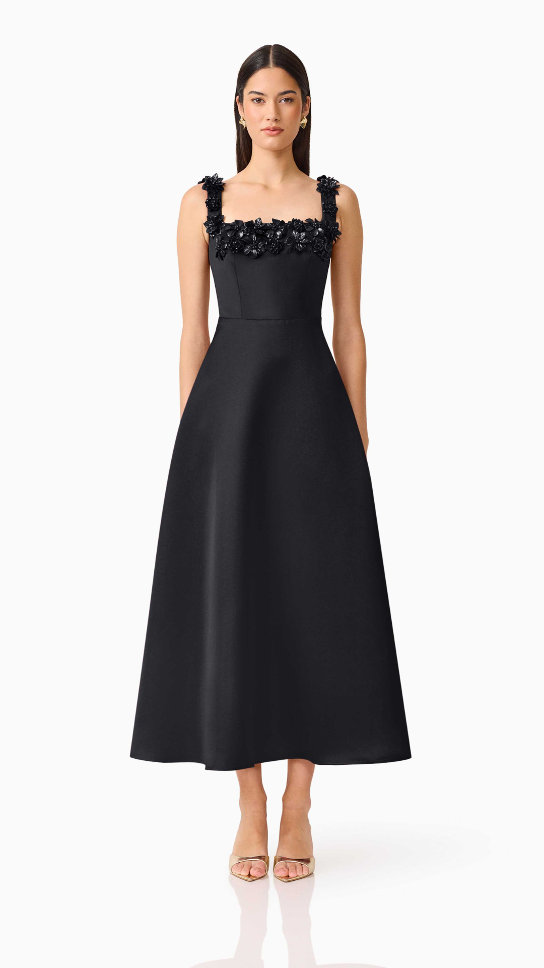 Elliatt - Lucetta Square Neck Fit and Flare Midi Dress