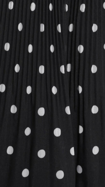 Zimmermann - Pleated Long Sleeve Mini - Black w/ Pearl Dot