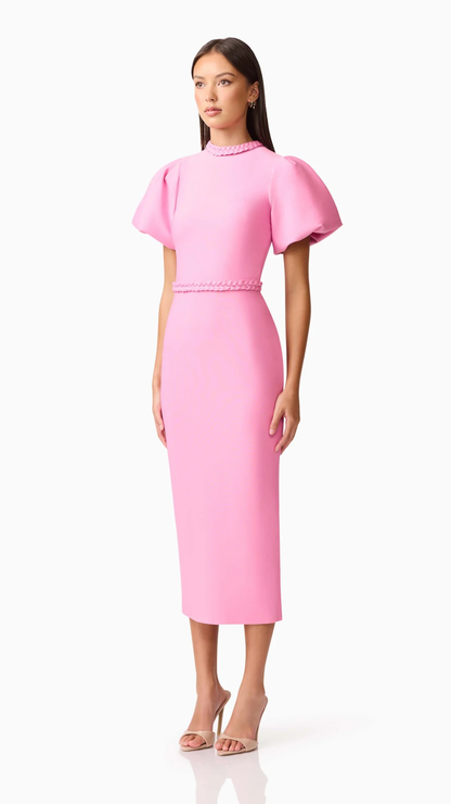 Elliatt - Coralene Puff Sleeve Midi Dress